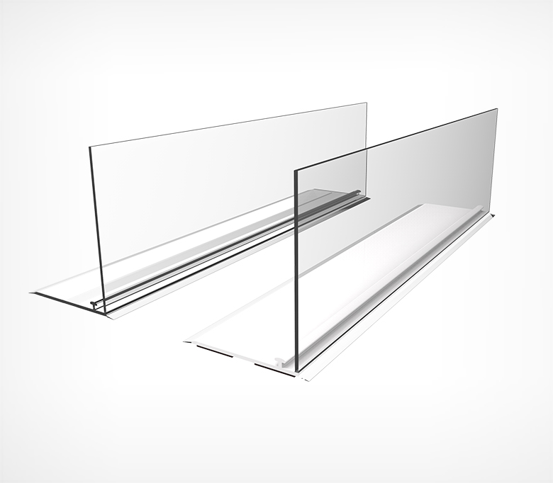 Пластиковый передний ограничитель с Т-профилем Европос, 1000 мм