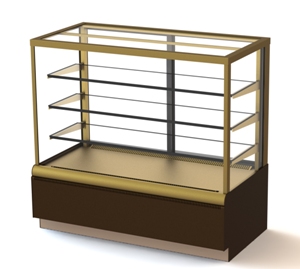 ВИТРИНА КОНДИТЕРСКАЯ KC70 VV 1,3-1 0102-0109 (ВХСВ-1,3Д CARBOMA  CUBE ЛЮКС 0102-0109) КОРИЧ.-ЗОЛОТОЙ